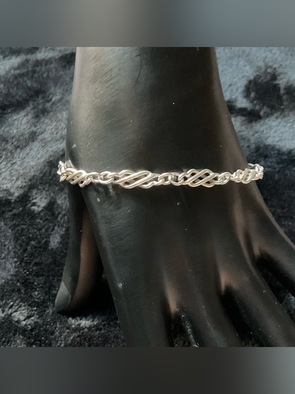 Sterling Silver Twisted Link Bracelet - Silver